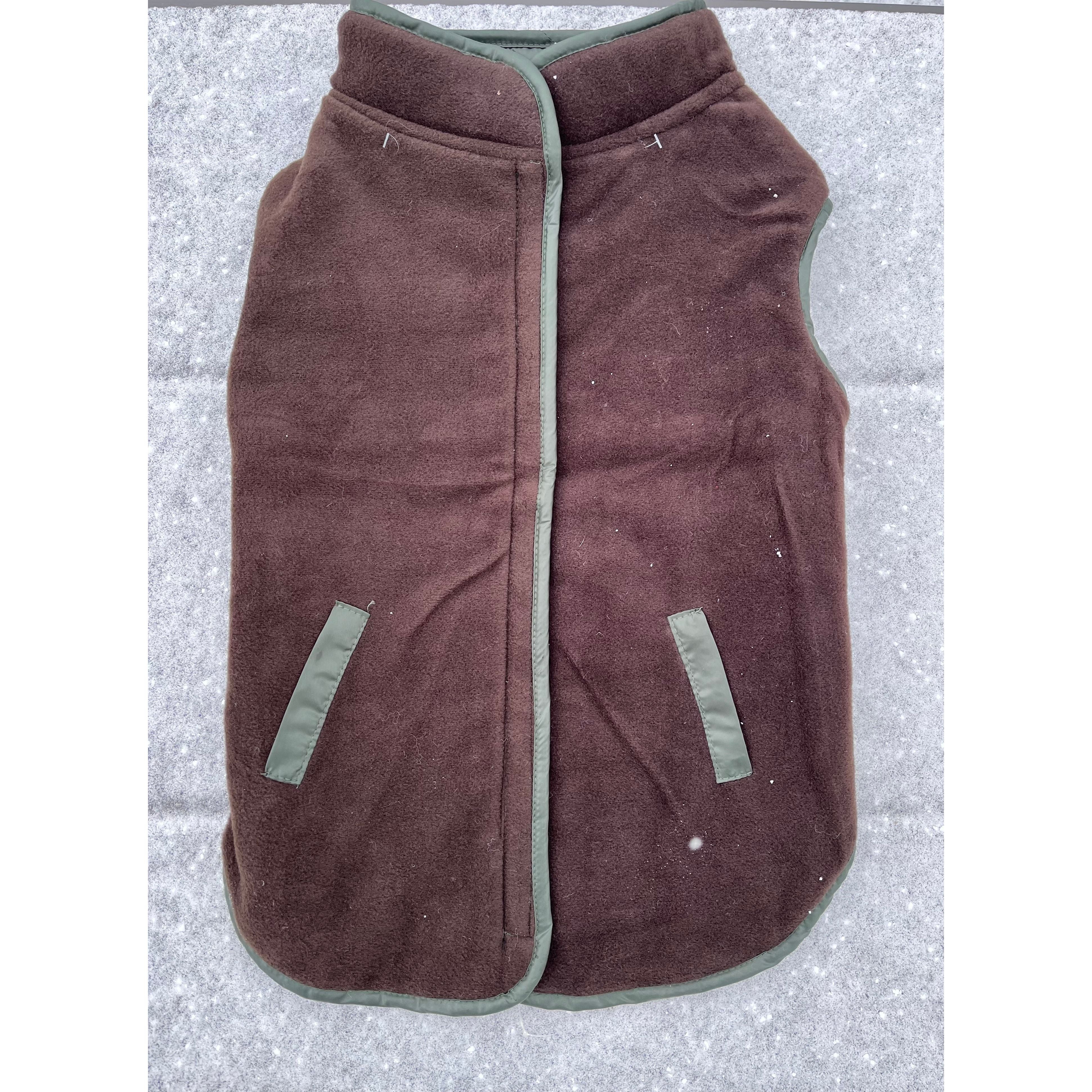 Fashion Pet Olive Green and Brown Reversible Dog Coat