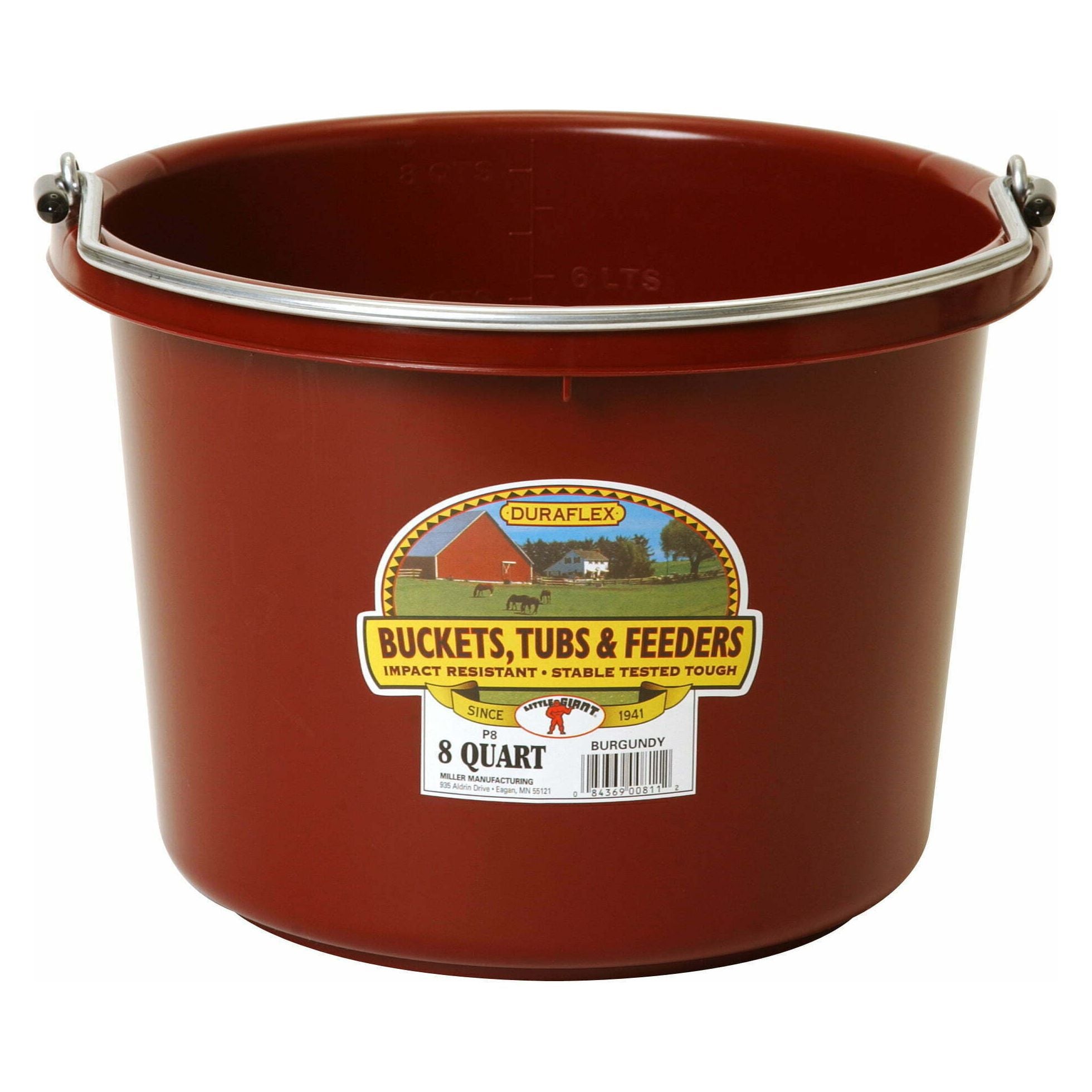 8 Quart Plastic Bucket Burgundy