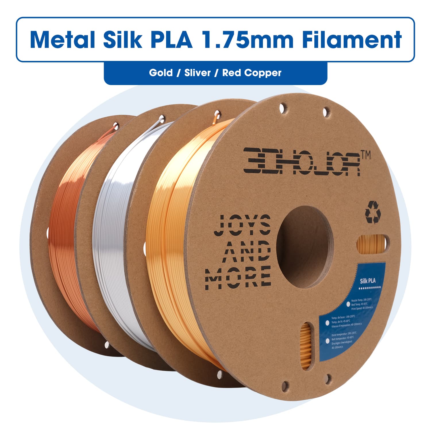 PLA Filament 1.75mm Silk Fire Color