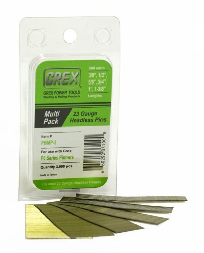 GREX P6/MP-3 23 Gauge Multi-Pack Headless Pins (3,000 per box)