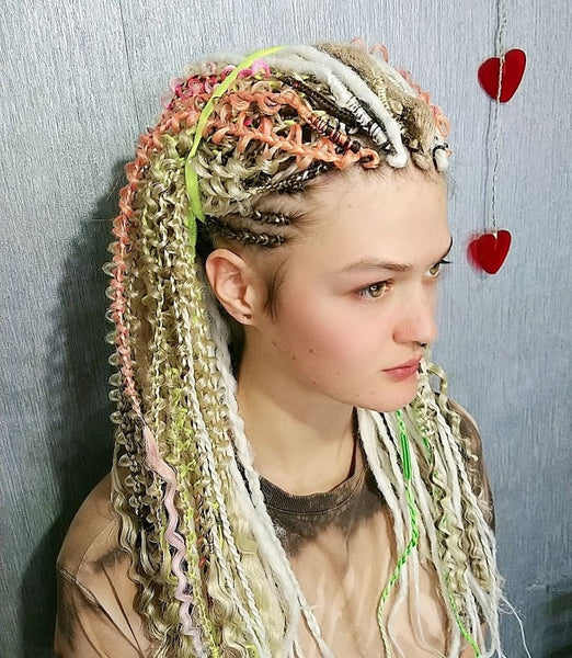 Brightly Coloured Butterfly Braids