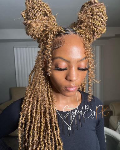 Butterfly Locs in Space Buns