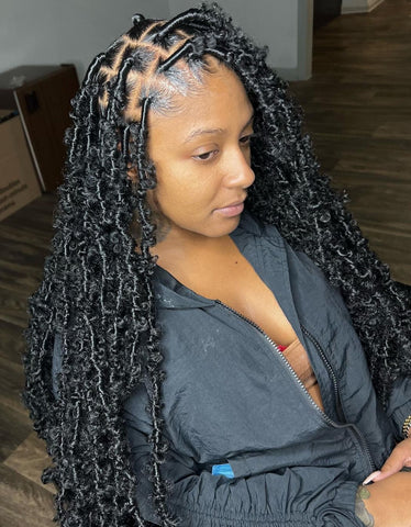 Butterfly Locs with Contrasting Texture