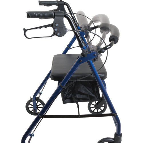 Aluminum Rollator W/loop Brake Blue  4-wheel