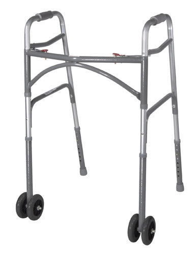 Bariatric Adult Folding Walker W/wheels  Double Button