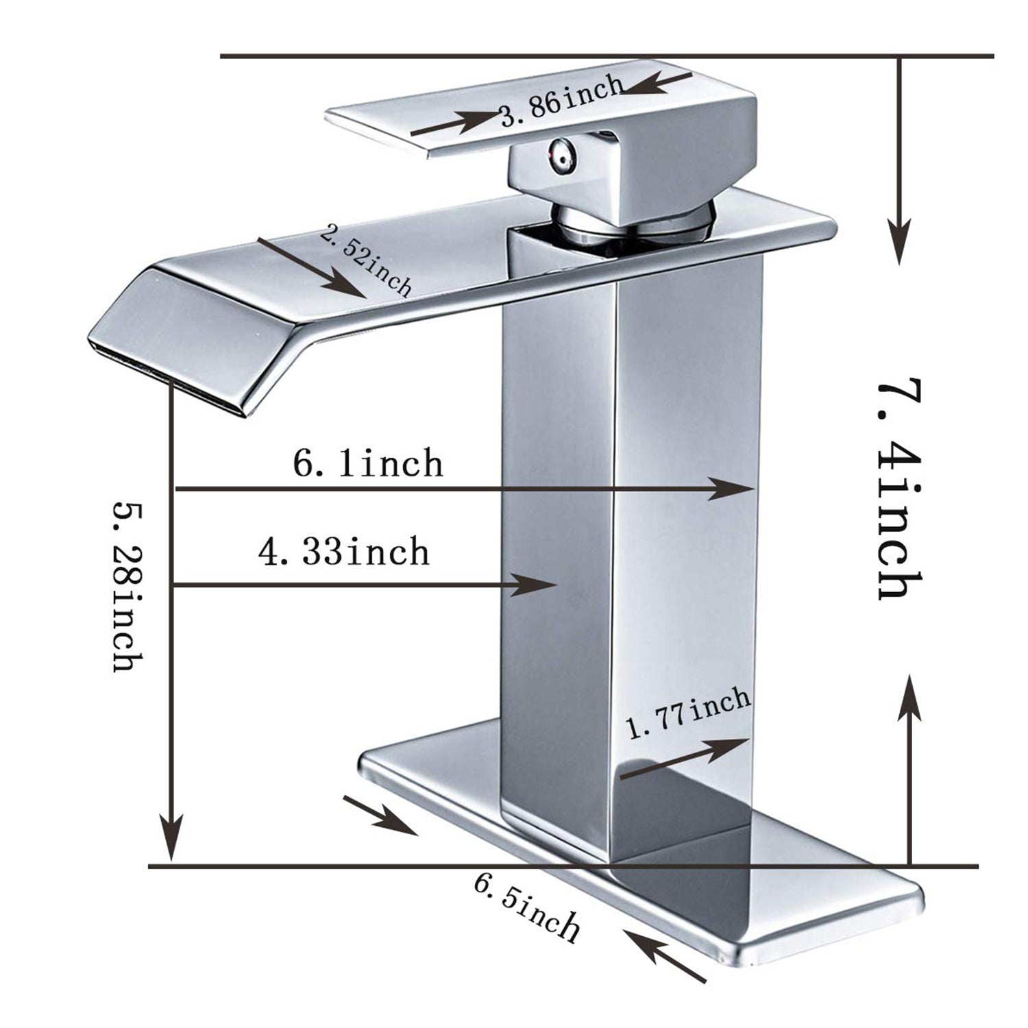 Waterfall Single-Handle Low-Arc Bathroom Faucet With Pop-up Drain Assembly