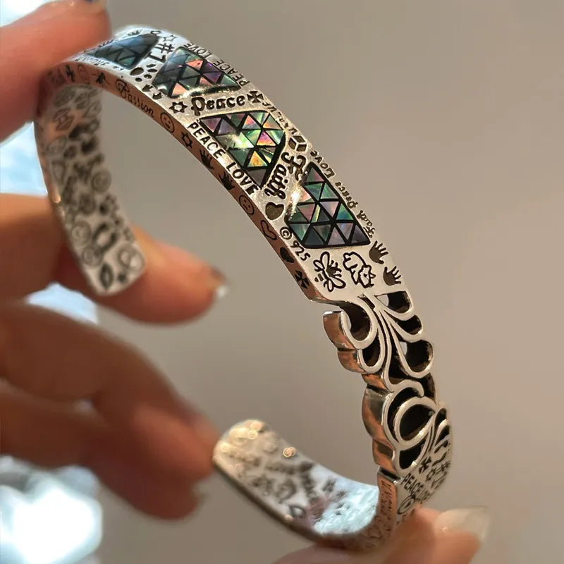 Multitone Handwritten Cuff Bracelet