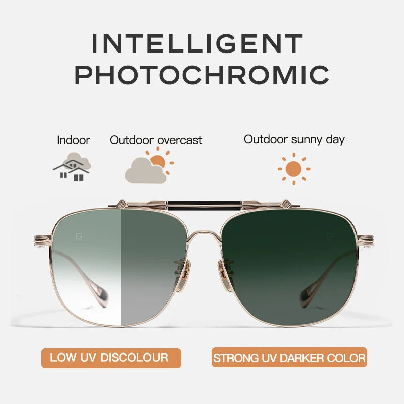 Classy Titanium Photochromic Sunglasses