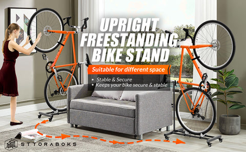 Bicycle Rack Vertical Bike Stand, Freestanding Indoor Rack Upright
