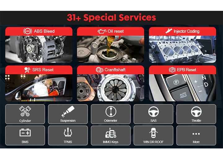 The Autel DS808K scanner has 31+special functions