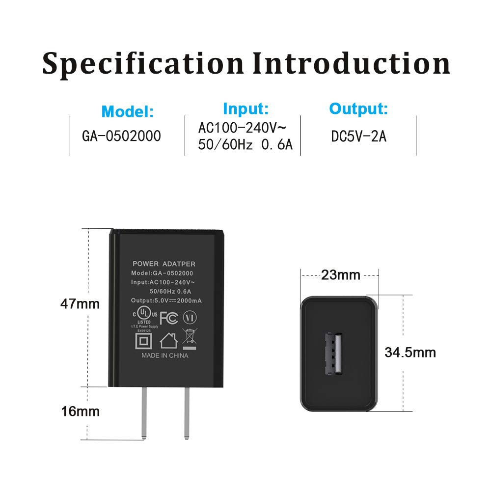 [ship from the US]Charger [UL Listed] Compatible for Amazon Kindle Fire HD 10 and more