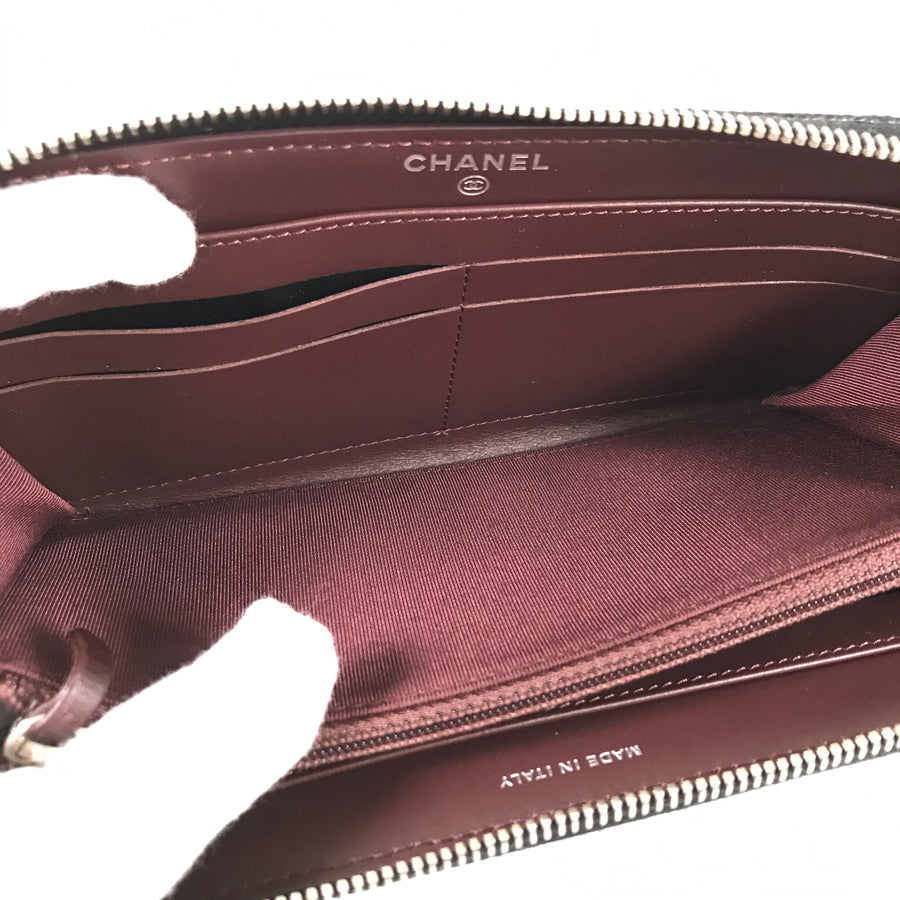 CHANEL Matelasse Long wallet Round zipper