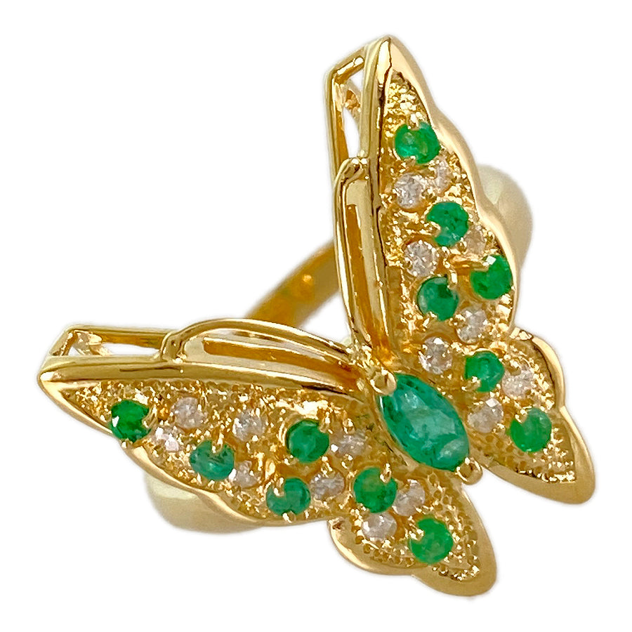 Ring Yellow gold Emerald Diamond