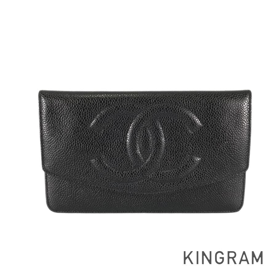 CHANEL Long wallet Folding cover lid