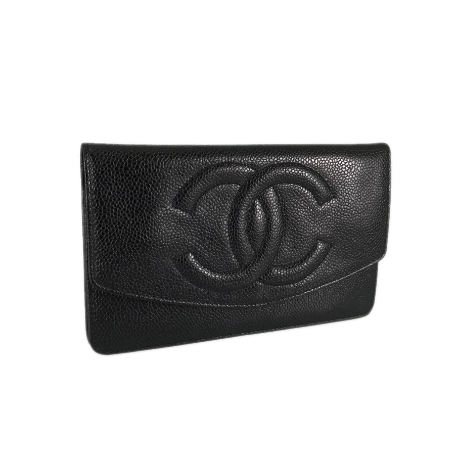 CHANEL Long wallet Folding cover lid