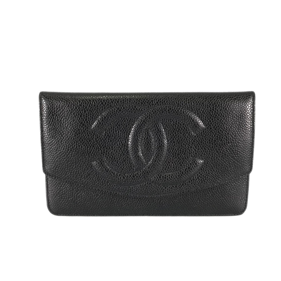 CHANEL Long wallet Folding cover lid