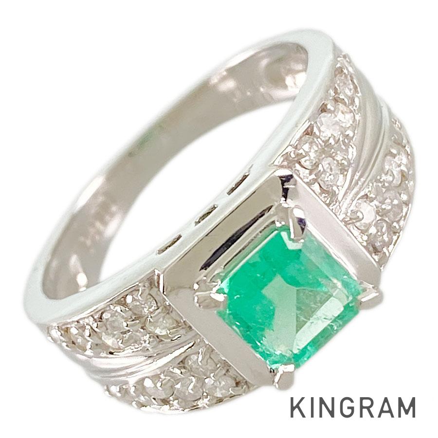 Ring Platinum Emerald Diamond