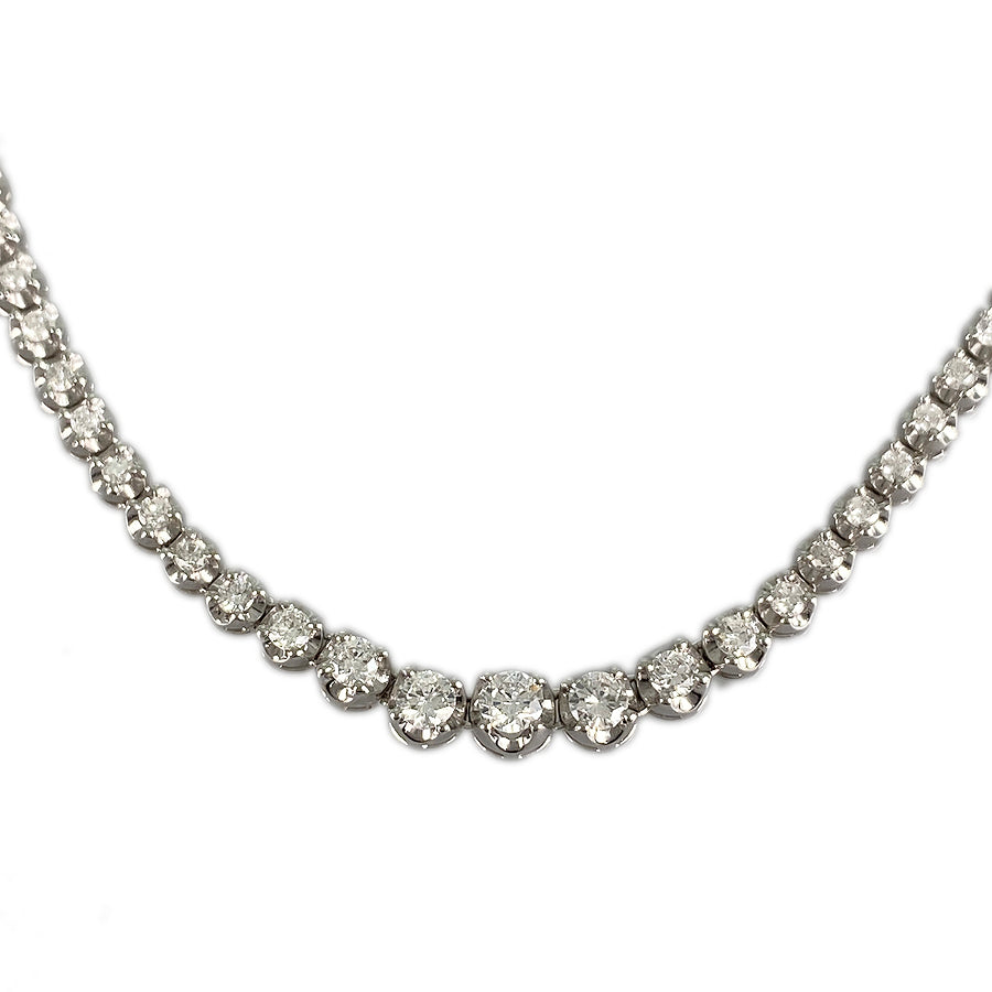 Unsigned Jewelry 3.00ct 127 stones Tennis necklace