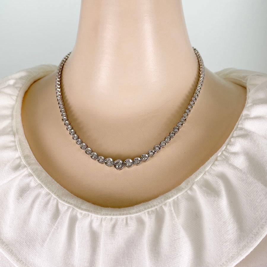 Tennis necklace Platinum diamond