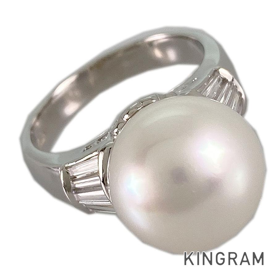 Ring Platinum White Butterfly Pearl Diamond