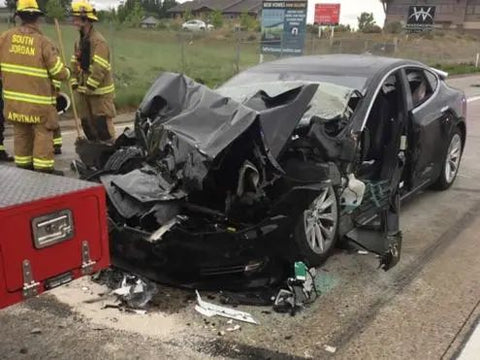 Crashed Tesla