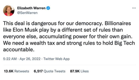 Elizabeth Warren tweet