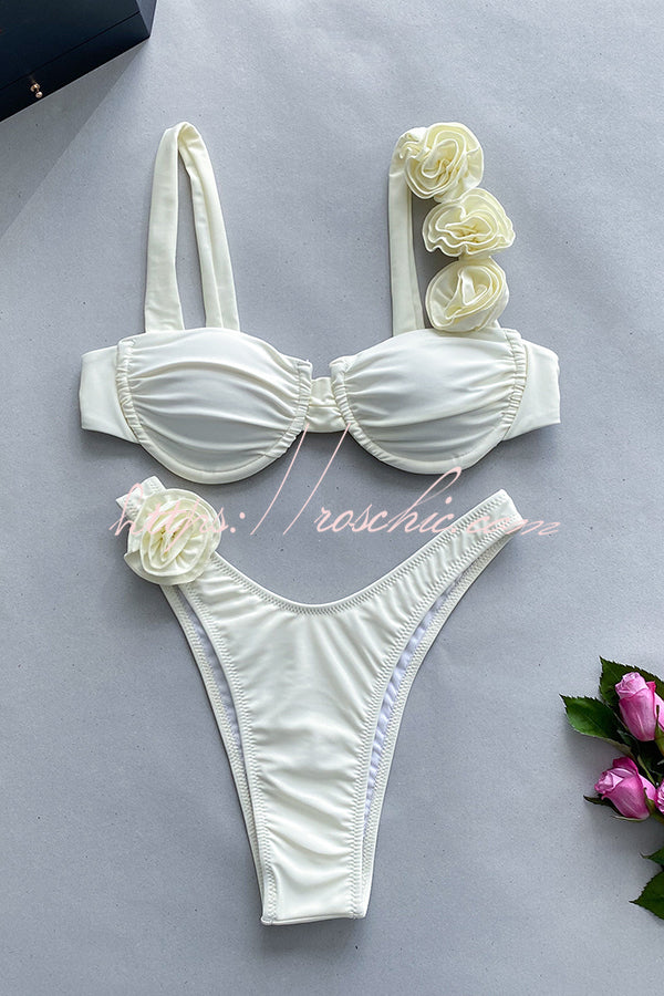 Fantasy Suspender Three Dimensional Flower Bikini