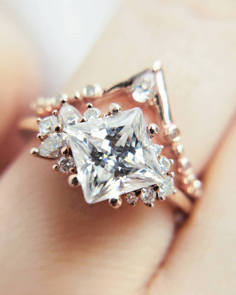 Custom Princess Cut Engagement Rings