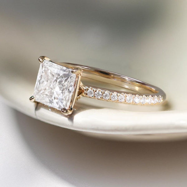 Custom Princess Cut Engagement Rings