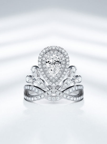 3 carat pear shaped diamond ring