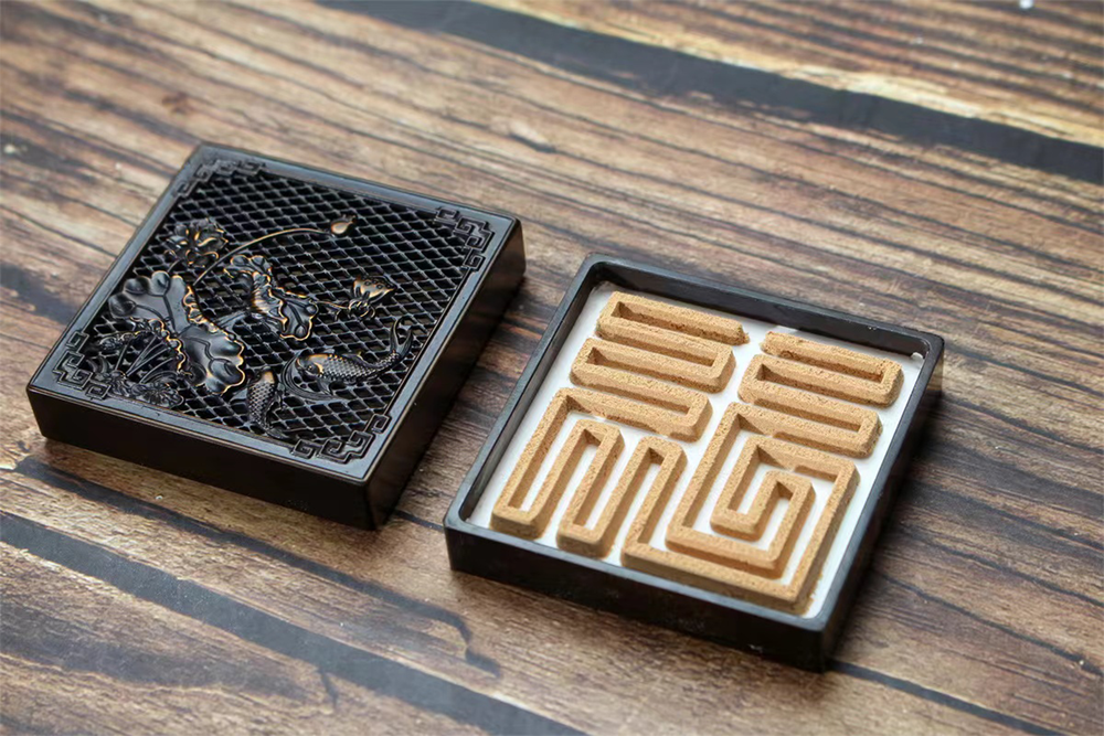 Fu blessing and lotus pattern incense seal molds