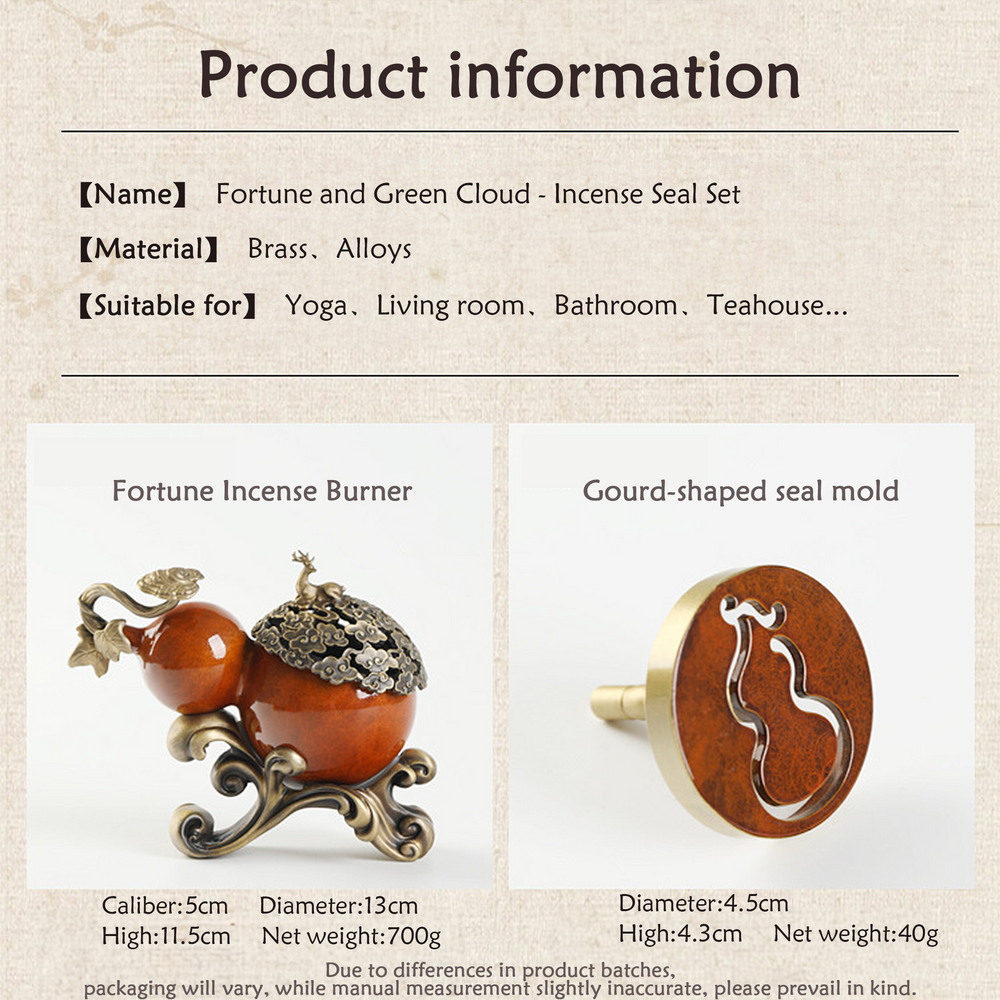 Incense burner and gourd-shaped seal mold product details