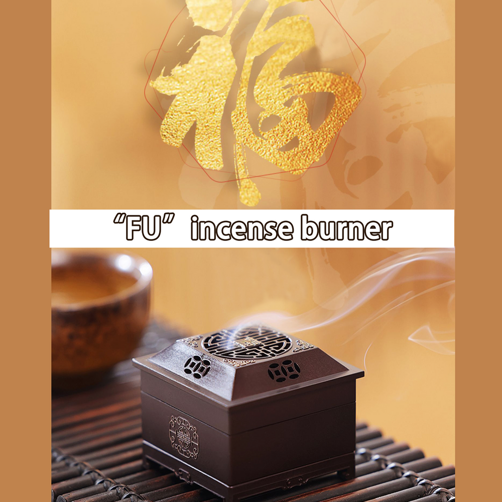 Fu Blessing pure copper incense seal burner set