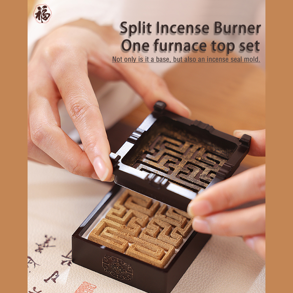 Split lid design of the Fu Blessing incense burner