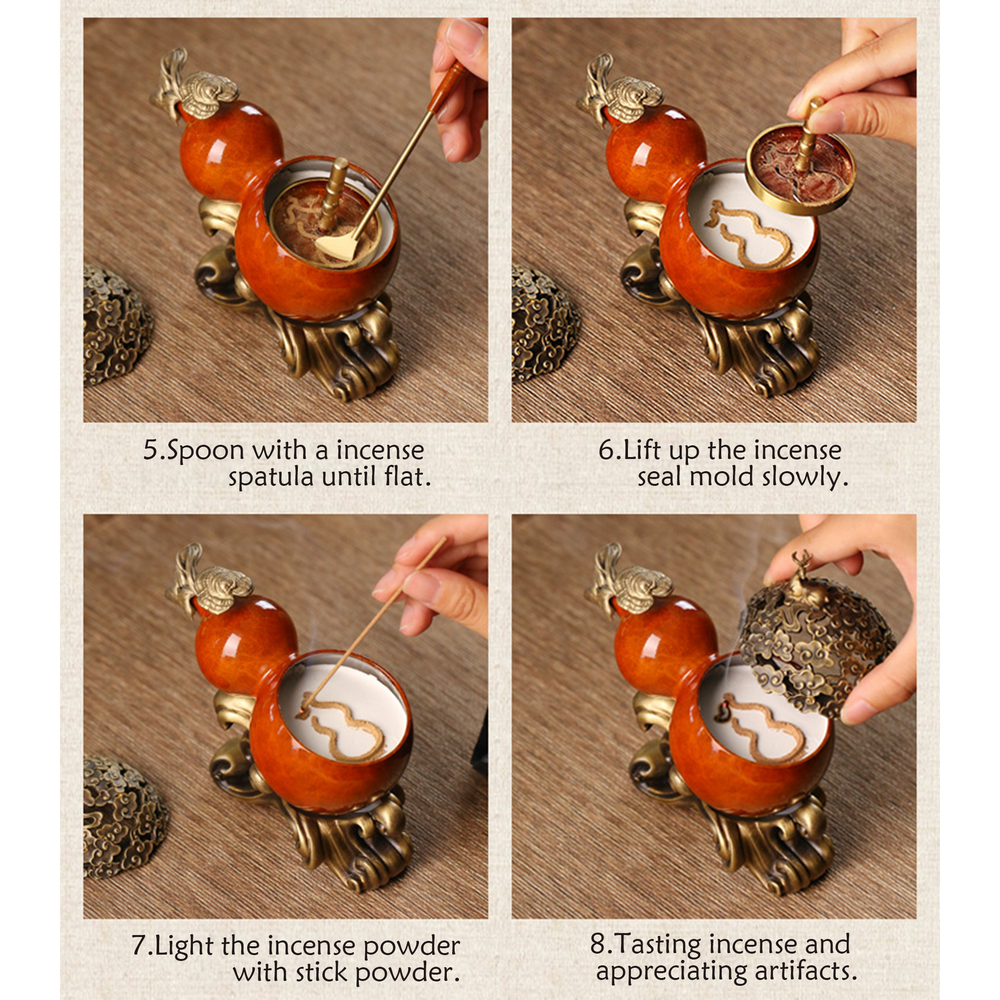 Lifting the incense mold and lighting the powder trail