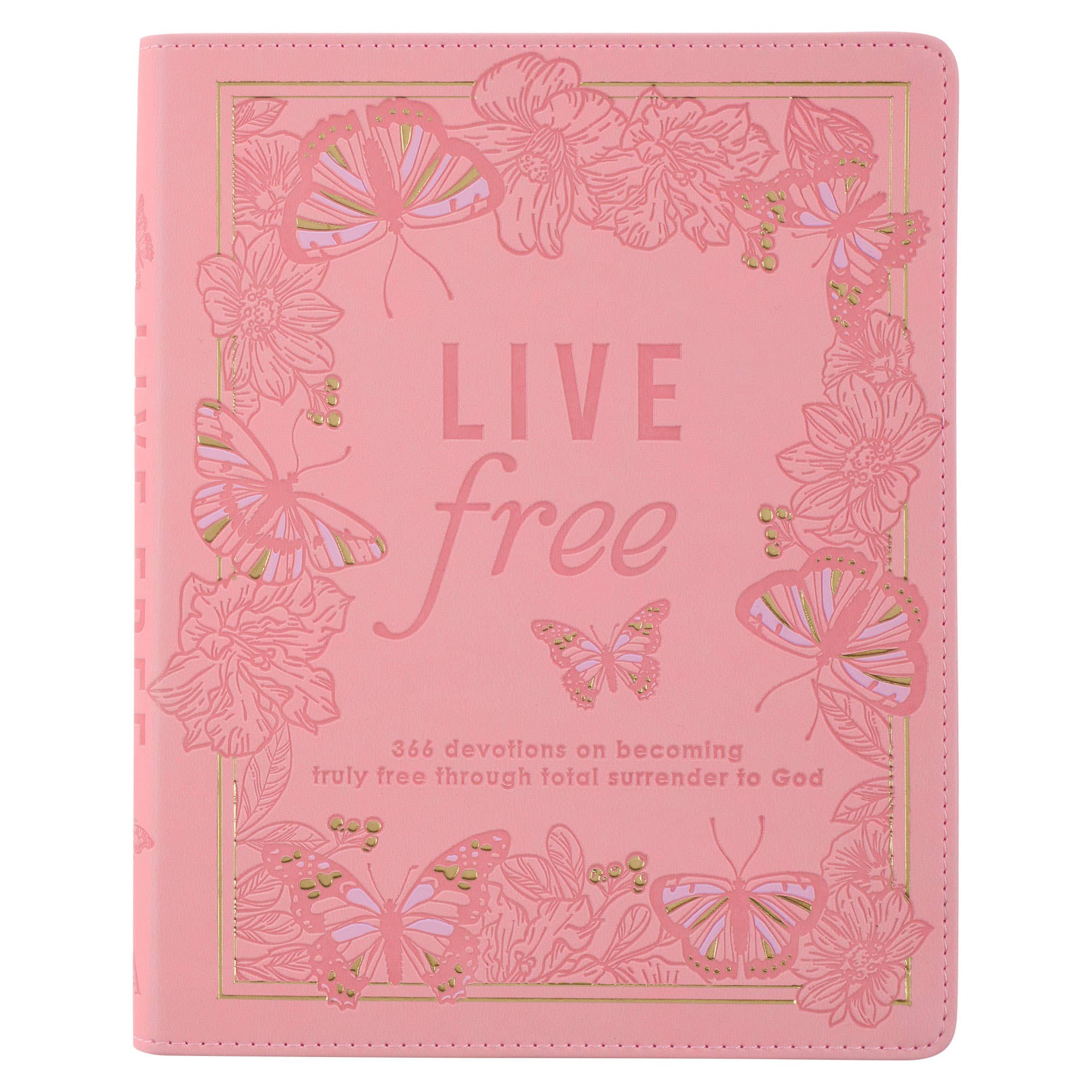 Live Free Pink Faux Leather Devotional