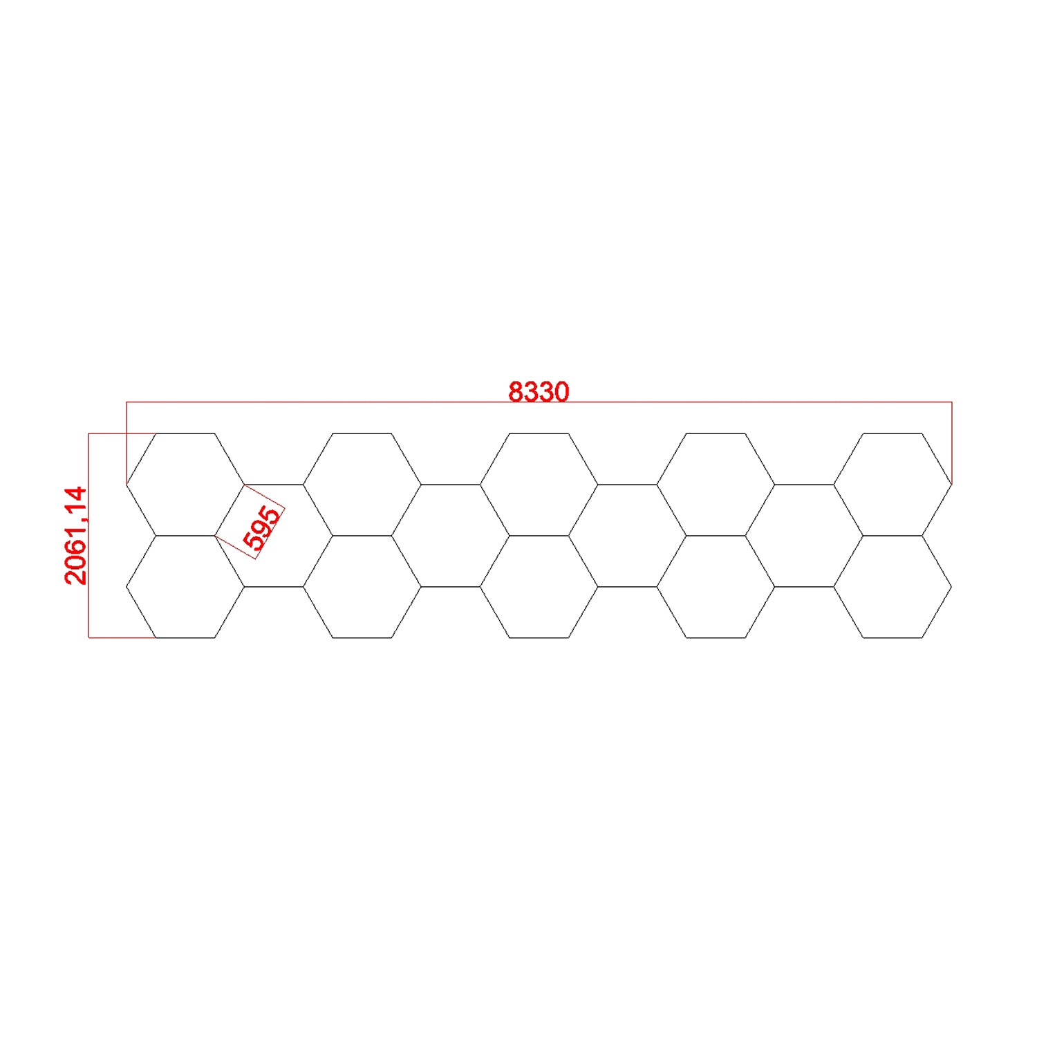 14 Hexagrid Led Lighting System (2.07m x 8.33m / 6.79ft x 27.23ft)