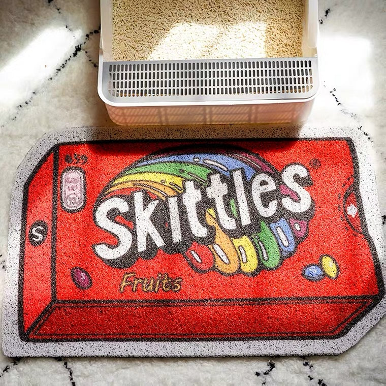 Pringles cat litter mat, pet feeding station mat, cute door mat