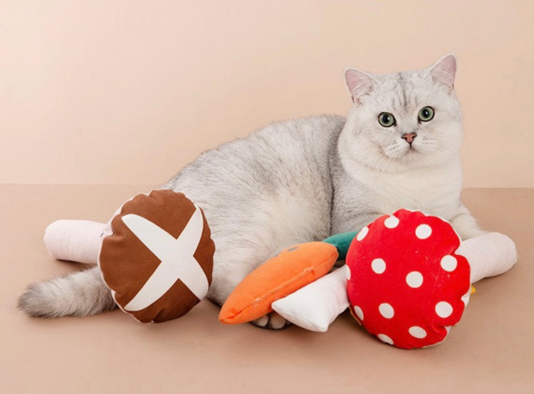 Mushroom style catnip toys for cat