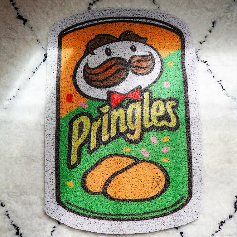 Pringles cat litter mat, pet feeding station mat, cute door mat