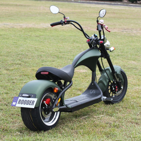 china roller moped elektro scooter Rooder m1 e chopper matte green