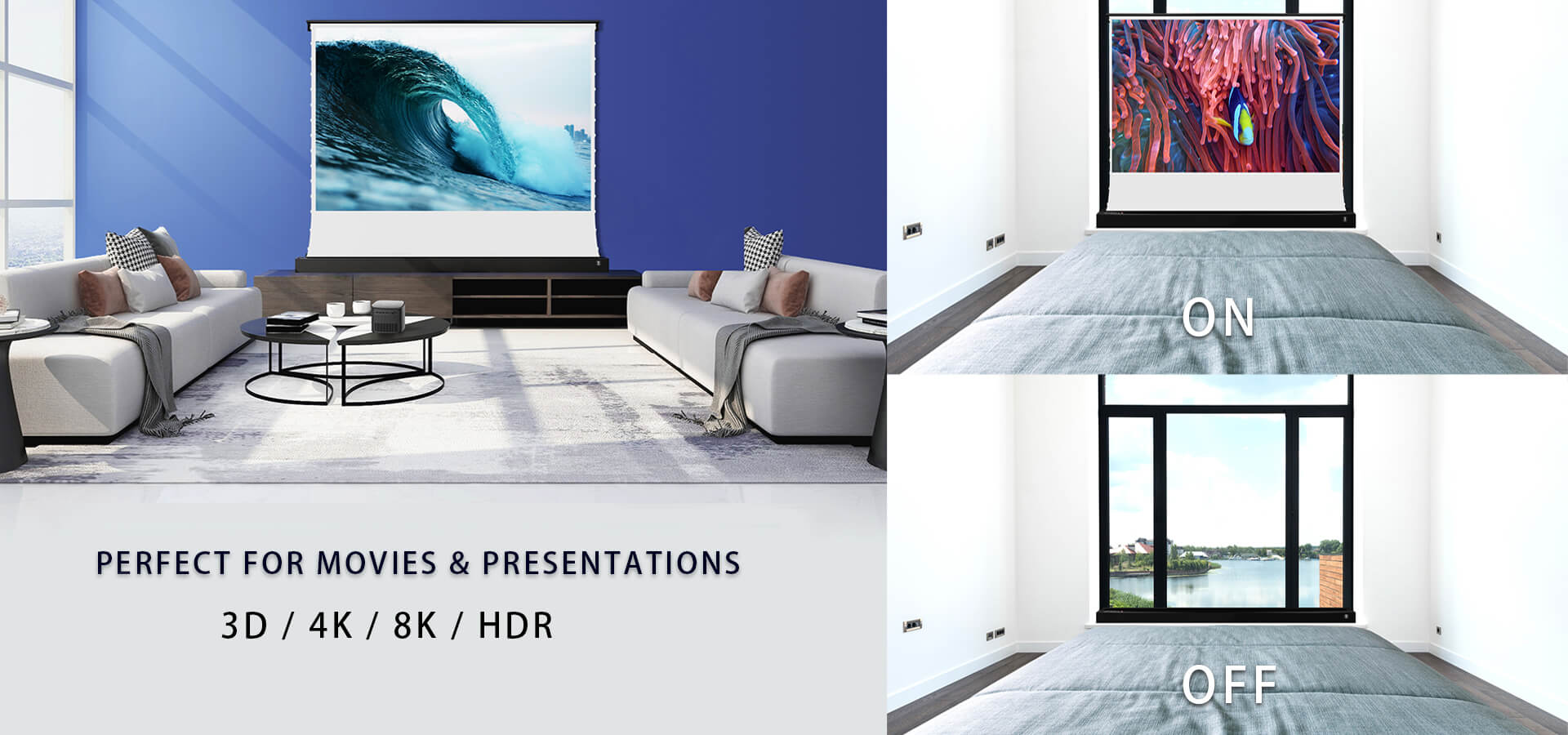 you can set up this XIJING screen in seconds. Simply place the case on the floor