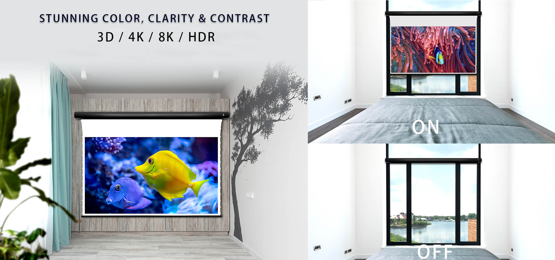 The matte white screen controls ambient lighting and prevents pixelation so you always have a clear display.