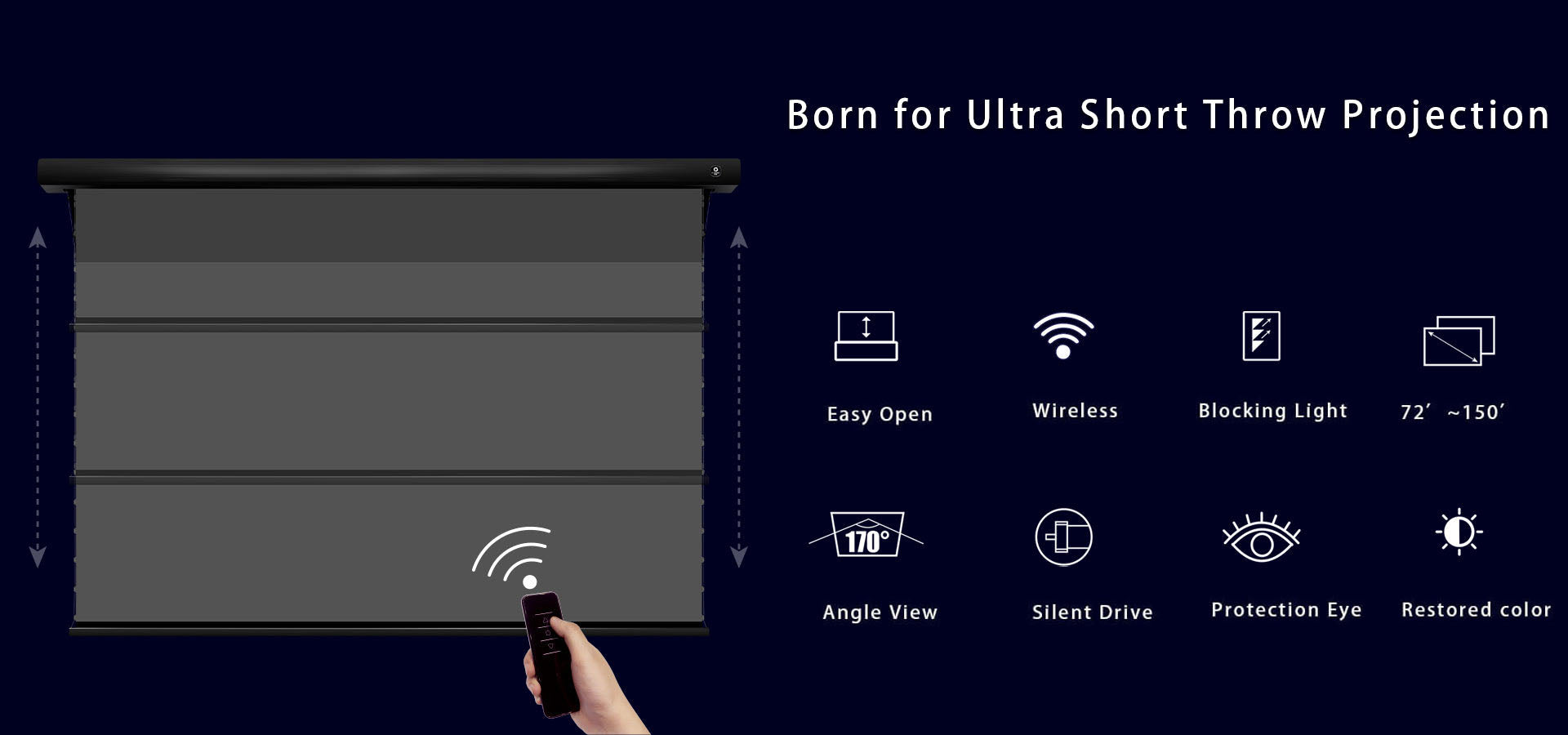 EASY PROJECTION ANYTIME, ANYWHERE | Portable Freestanding Projector Screen with Stand Allows You to Watch Beautif