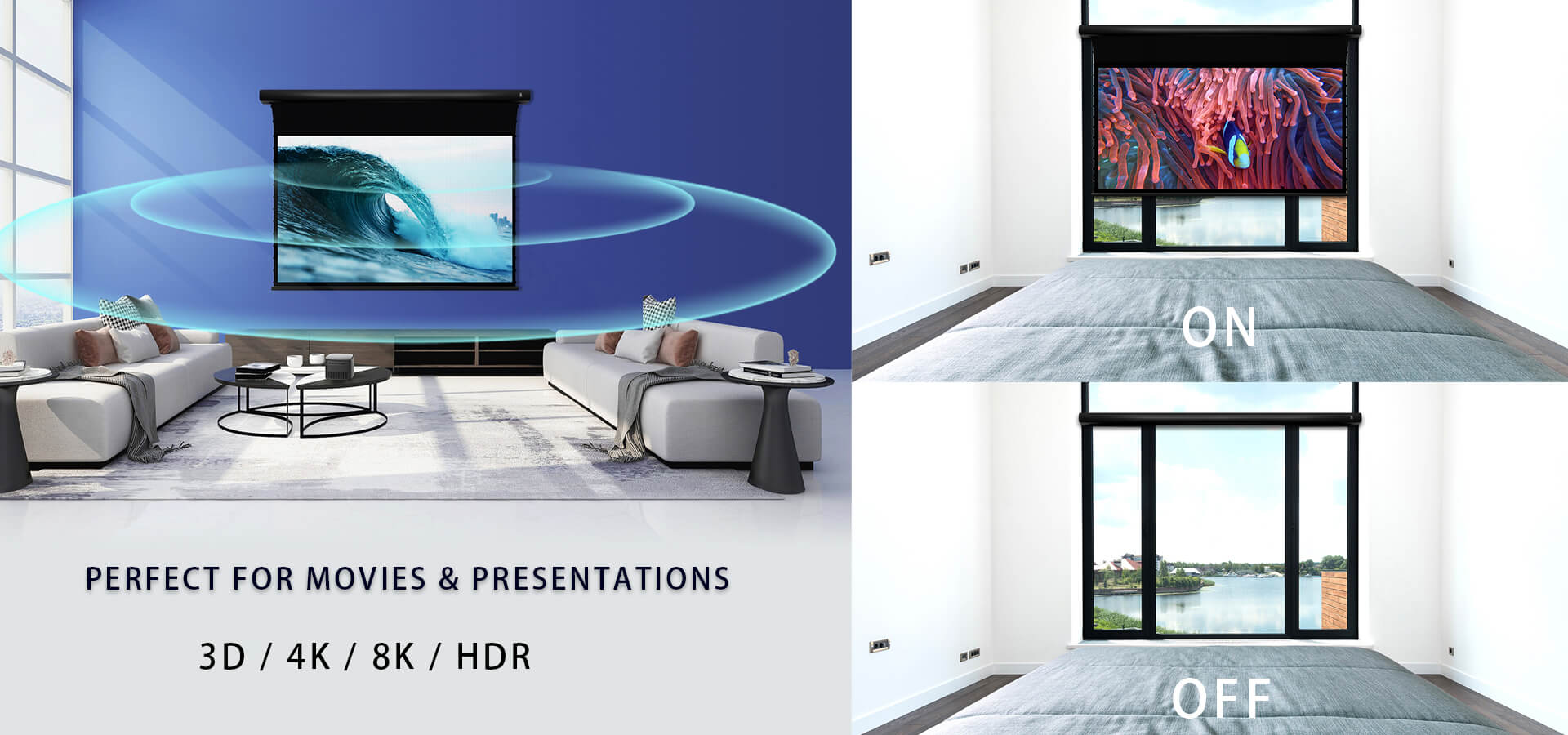 XIJING W2P Slimline Drop Down Tension Screen