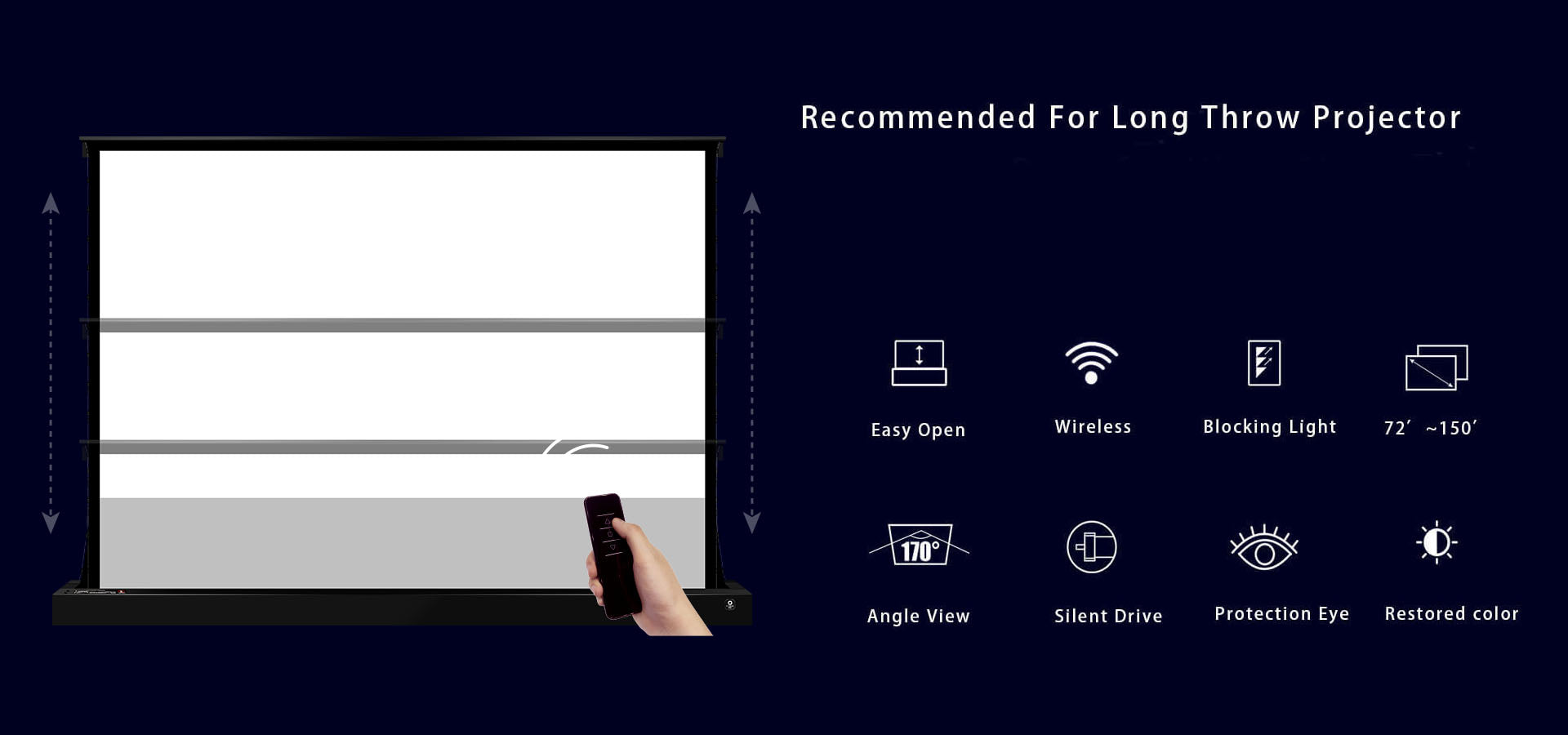 XIJING electric tension floor rising white cinema screen
