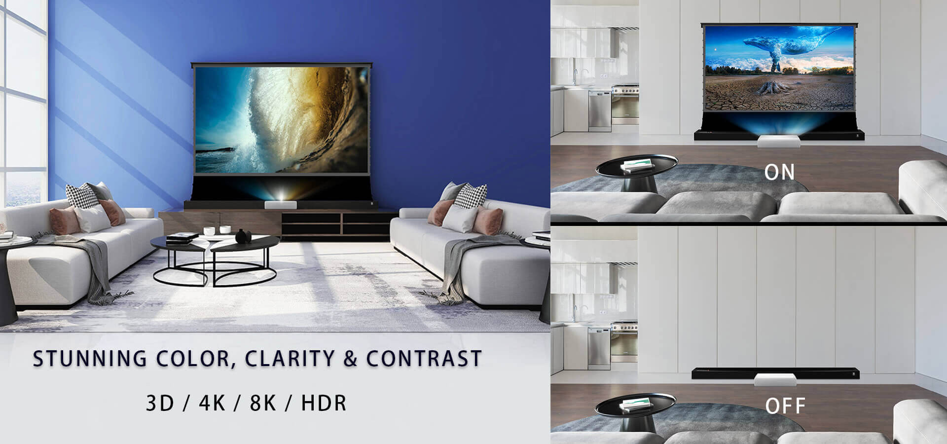 XiJing Floor Rising Projector Screen,A projector screen that rises from the ground Imported Light Resistant Screen,projector screen home theater,projection screen outdoor.