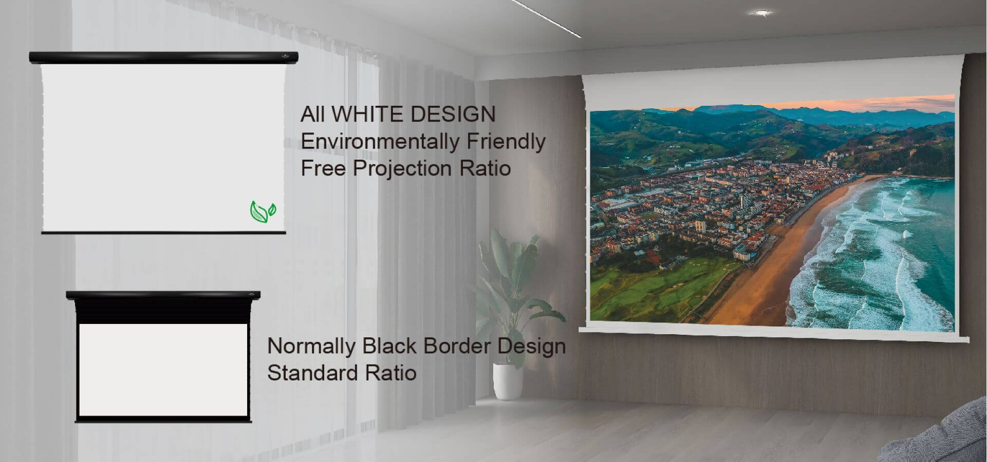 The matte white screen controls ambient lighting and prevents pixelation so you always have a clear display.