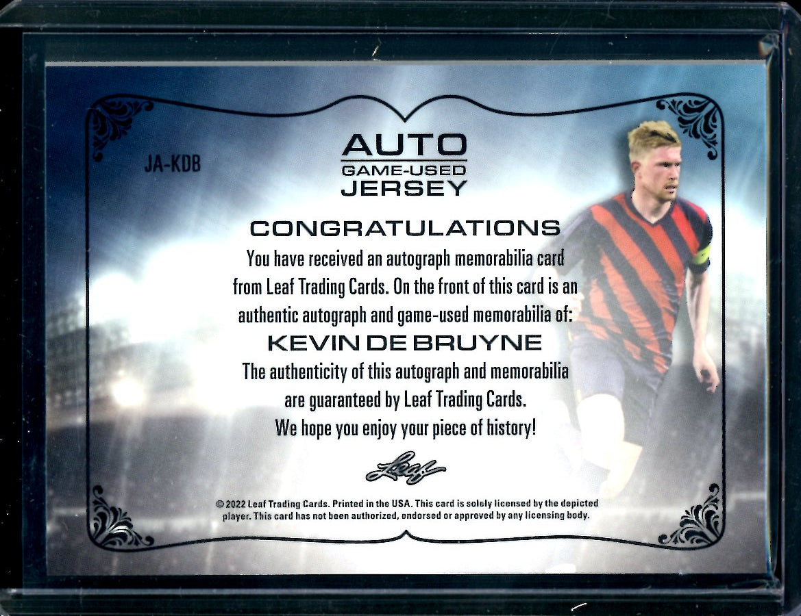 2022 Leaf Ultimate Soccer Kevin De Bruyne Game Used Patch Auto /25