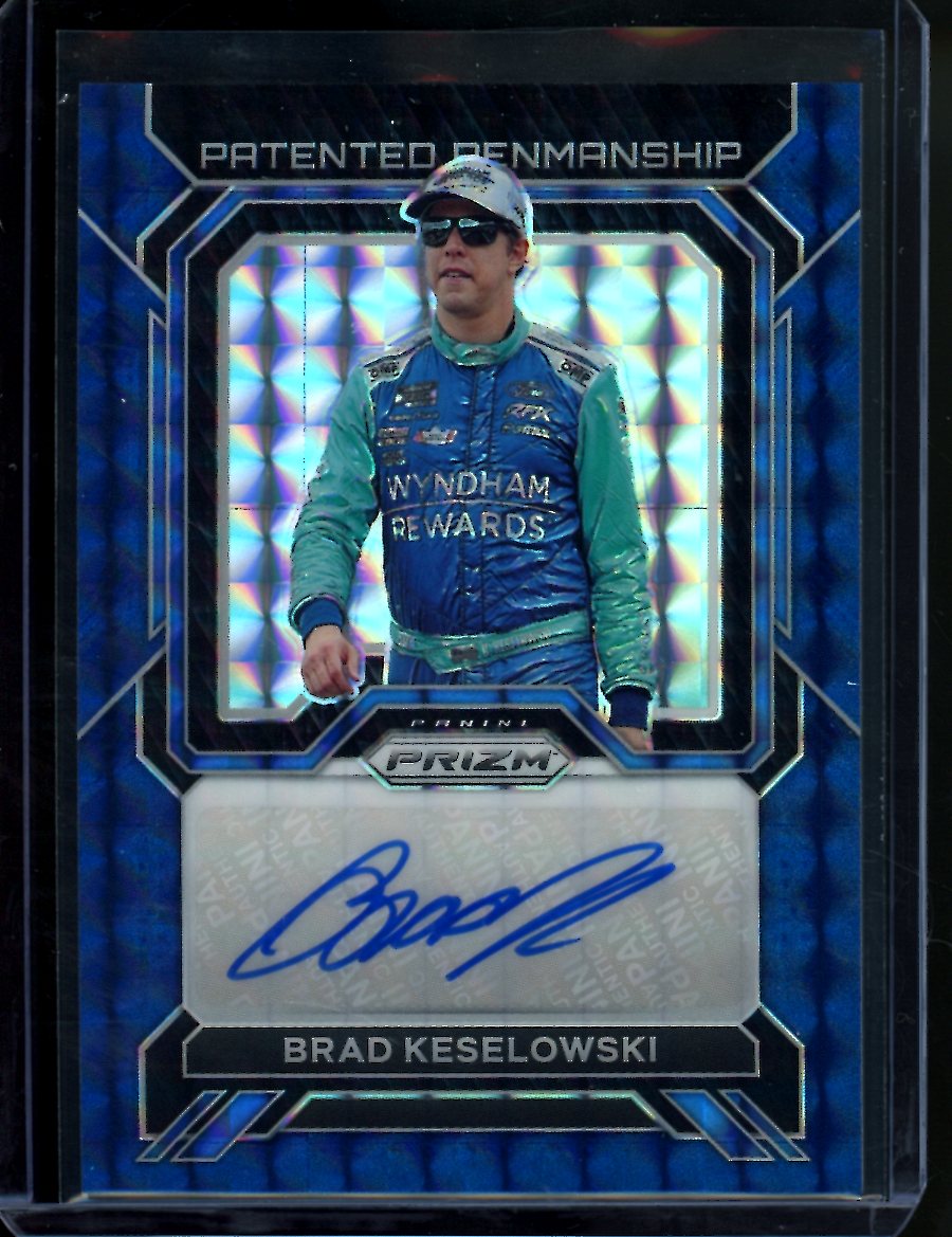 2023 Panini Prizm Racing Brad Keselowski Patented Penmanship Auto Blue /49 NASCAR